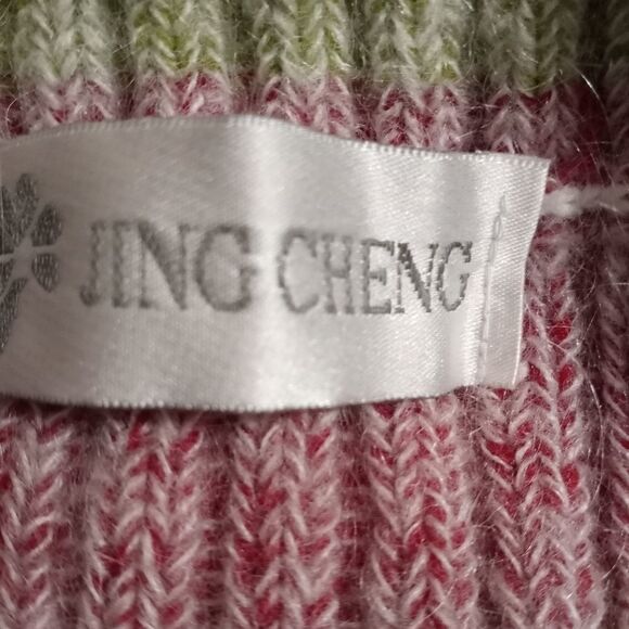 Jing Cheng 6 Careless Mohair Angora Multiclor Longslvs Strips Full Zipper Women - Picture 3 of 11